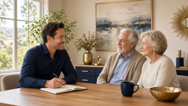 Local Temecula and Murrieta Medicare advisor meeting with a senior couple to review 2026 Medicare plan options