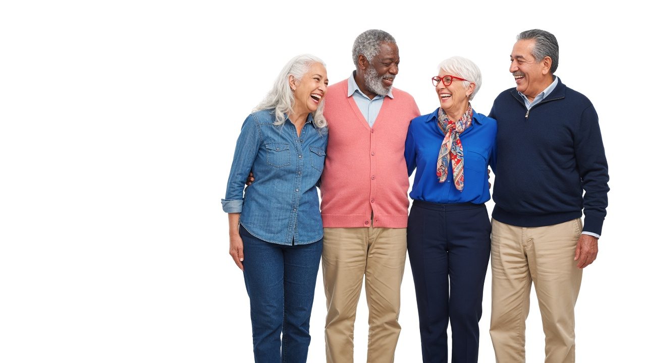 Smiling group of senior men and women in Temecula exploring Medicare options
